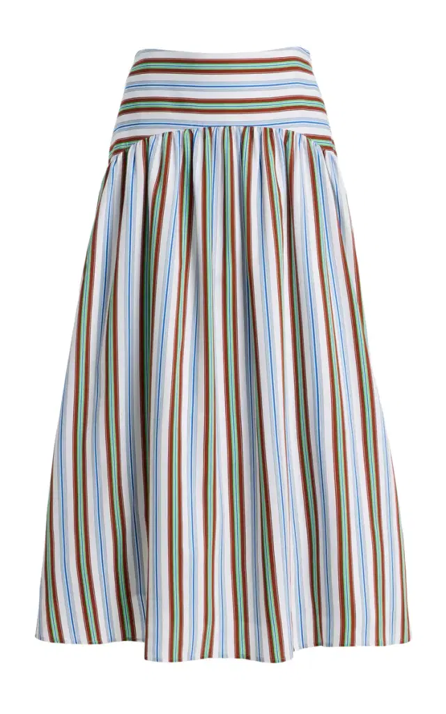 Rosie Assoulin In The Name of Love Striped Midi Skirt