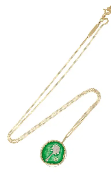Pascale Monvoisin Faro Pendant Green June Necklace Gold | Thumbnail 3