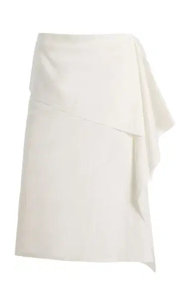 Niccolò Pasqualetti Sutura Draped Linen-Cotton Midi Skirt | Thumbnail 6