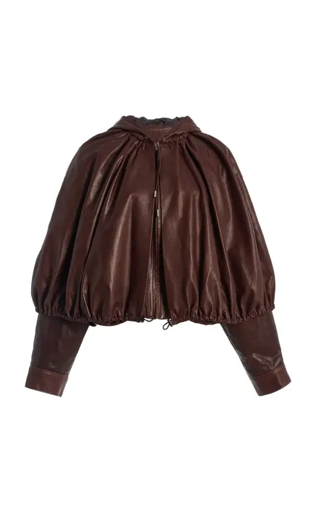 Sea Thompson Hooded Leather Cape Jacket