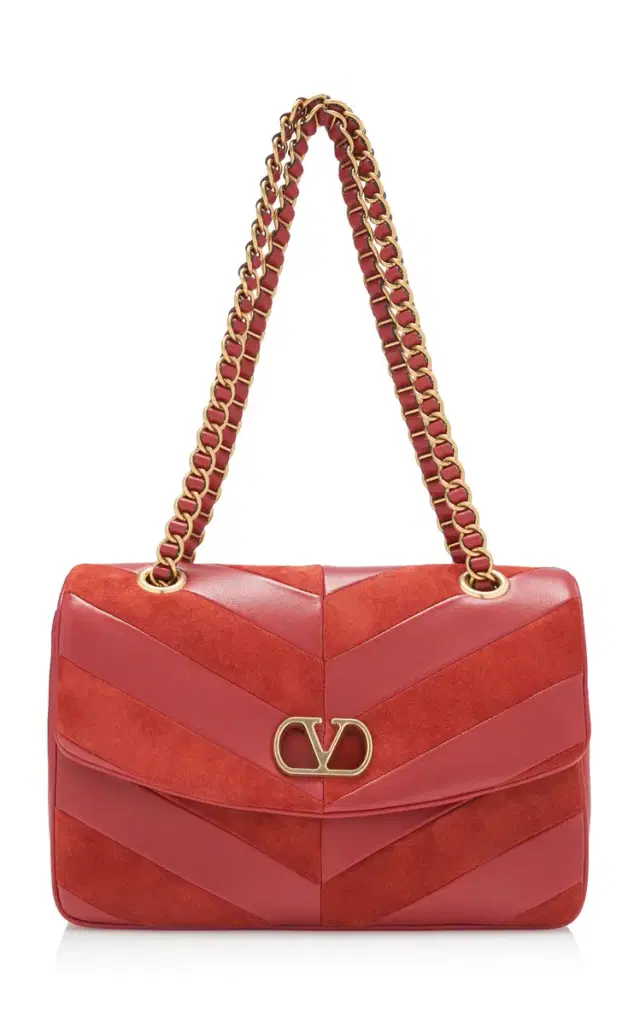 Valentino Garavani Djuna Medium Patchwork Suede Shoulder Bag