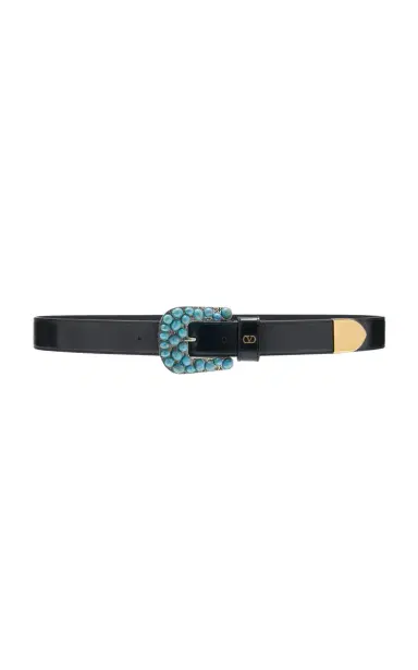 Valentino Garavani Mini V-Logo Signature Leather Belt | Thumbnail 1