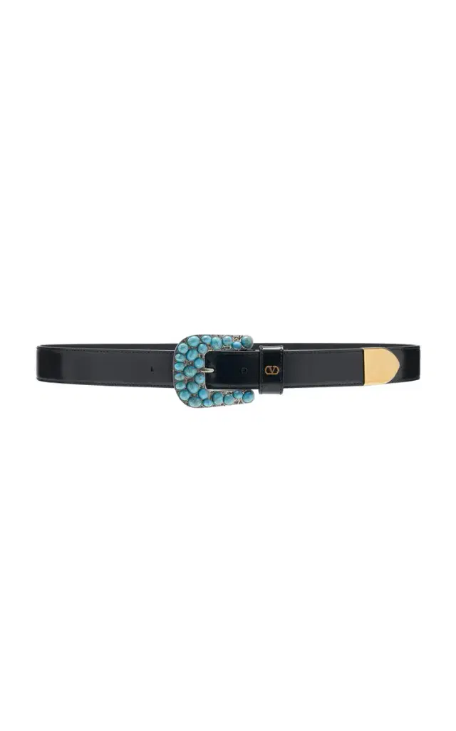 Valentino Garavani Mini V-Logo Signature Leather Belt