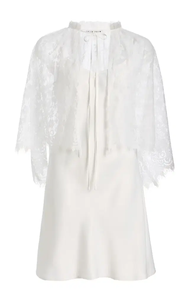 Third Form Exclusive Charmed Lace Cape and Mini Satin Slip Dress