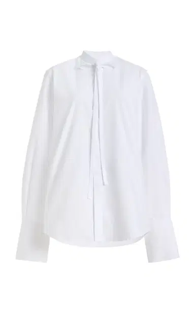 With Nothing Underneath Exclusive The Boyfriend Cotton Bow-Tie Shirt | Thumbnail 1 With Nothing Underneath Exclusive The Boyfriend Cotton Bow-Tie Shirt | Thumbnail 1