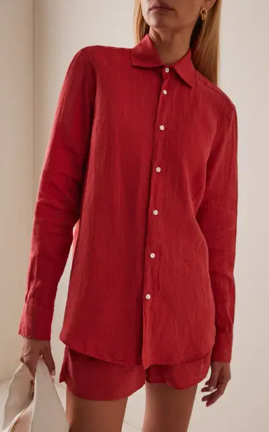 With Nothing Underneath Exclusive The Boyfriend Linen Shirt | Thumbnail 2 With Nothing Underneath Exclusive The Boyfriend Linen Shirt | Thumbnail 2