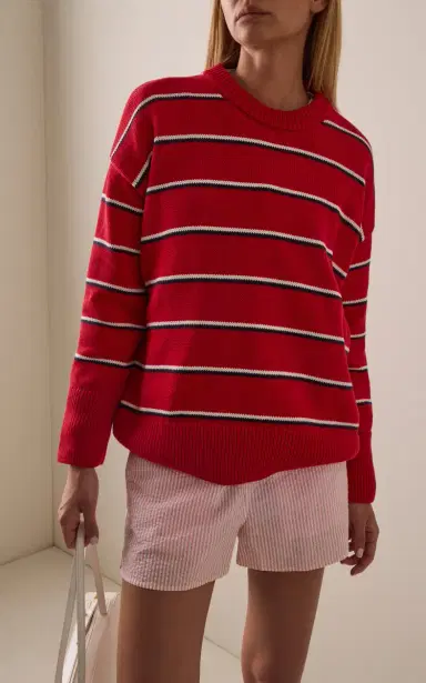 With Nothing Underneath Exclusive Cornwall Striped Cotton Sweater | Thumbnail 2