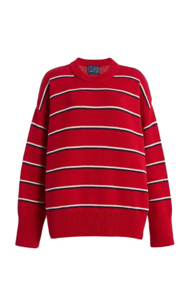 With Nothing Underneath Exclusive Cornwall Striped Cotton Sweater | Thumbnail 6