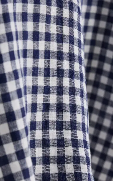 With Nothing Underneath Exclusive Tie-Cuff Gingham Linen Shirt | Thumbnail 5 With Nothing Underneath Exclusive Tie-Cuff Gingham Linen Shirt | Thumbnail 5