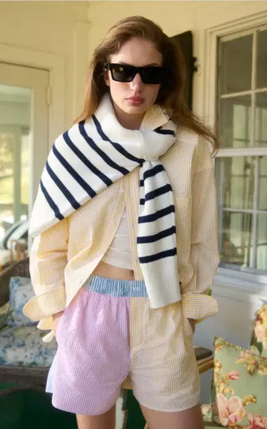 With Nothing Underneath Exclusive The Weekend Striped Cotton Seersucker Shirt | Thumbnail 3 With Nothing Underneath Exclusive The Weekend Striped Cotton Seersucker Shirt | Thumbnail 3