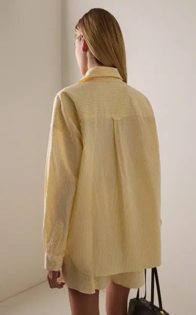 With Nothing Underneath Exclusive The Weekend Striped Cotton Seersucker Shirt | Thumbnail 6 With Nothing Underneath Exclusive The Weekend Striped Cotton Seersucker Shirt | Thumbnail 6