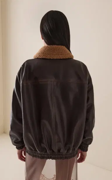 Valentino Garavani Shearling-Trimmed Leather Jacket | Thumbnail 4