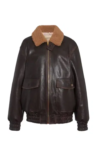 Valentino Garavani Shearling-Trimmed Leather Jacket | Thumbnail 5