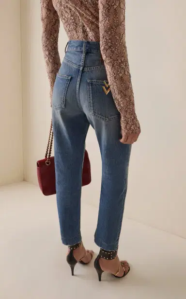 Valentino Garavani Rigid High-Rise Straight-Leg Cropped Jeans | Thumbnail 4 Valentino Garavani Rigid High-Rise Straight-Leg Cropped Jeans | Thumbnail 4
