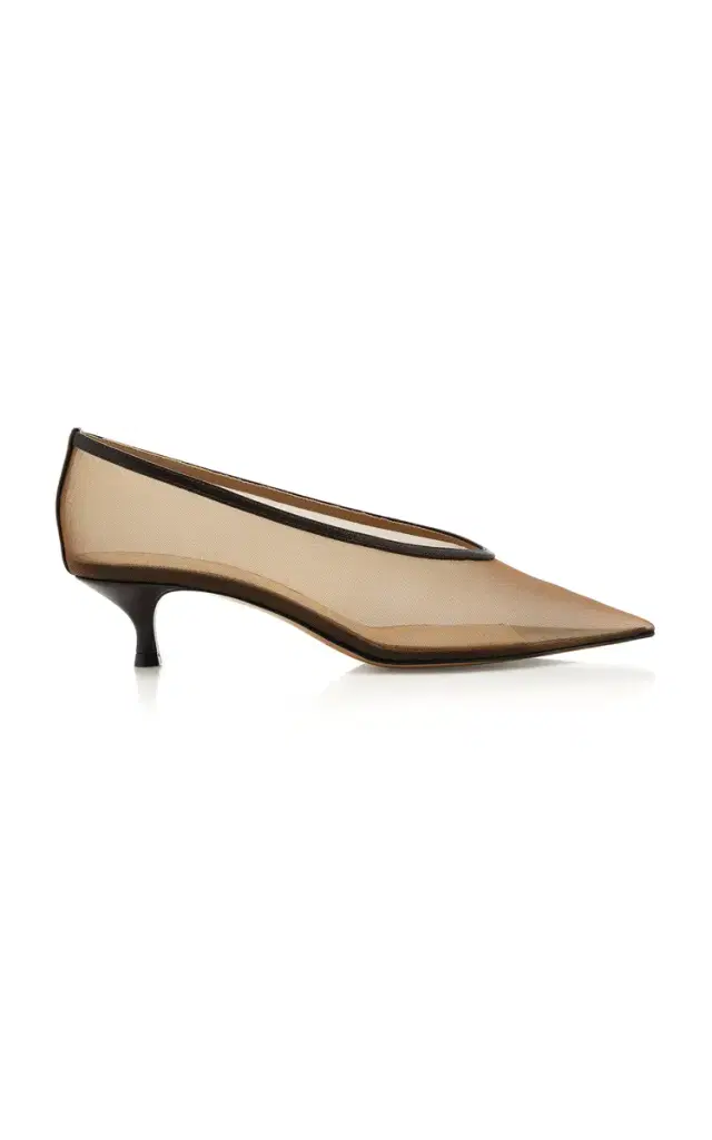 Le Monde Beryl Babouche Mesh Kitten Heel Pumps