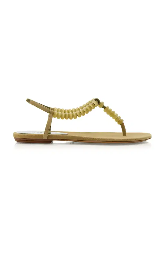 Beaded Suede Sandals