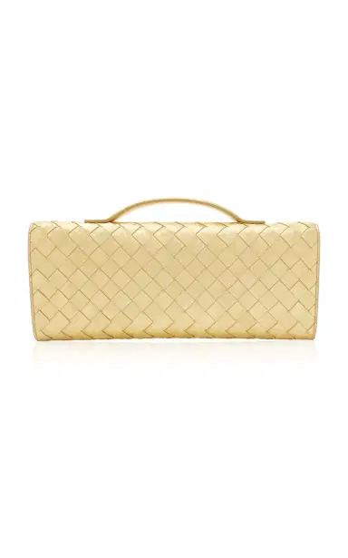 Bottega Veneta Andiamo Intrecciato Foiled-Satin Clutch | Thumbnail 4 Bottega Veneta Andiamo Intrecciato Foiled-Satin Clutch | Thumbnail 4