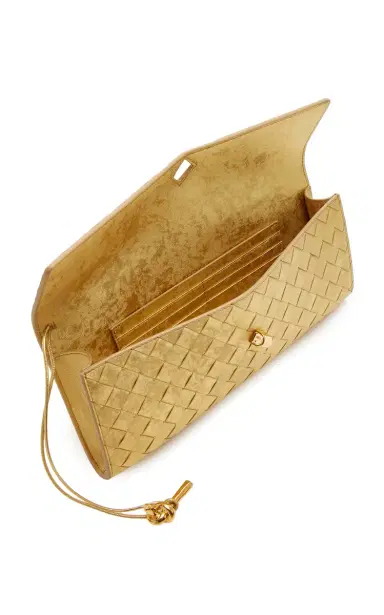 Bottega Veneta Andiamo Intrecciato Foiled-Satin Clutch | Thumbnail 5 Bottega Veneta Andiamo Intrecciato Foiled-Satin Clutch | Thumbnail 5