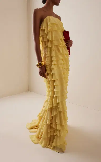 GRETA CONSTANTINE Plover Strapless Tiered Chiffon Maxi Dress | Thumbnail 2 GRETA CONSTANTINE Plover Strapless Tiered Chiffon Maxi Dress | Thumbnail 2