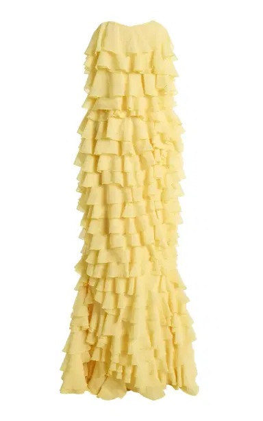 GRETA CONSTANTINE Plover Strapless Tiered Chiffon Maxi Dress | Thumbnail 1 GRETA CONSTANTINE Plover Strapless Tiered Chiffon Maxi Dress | Thumbnail 1