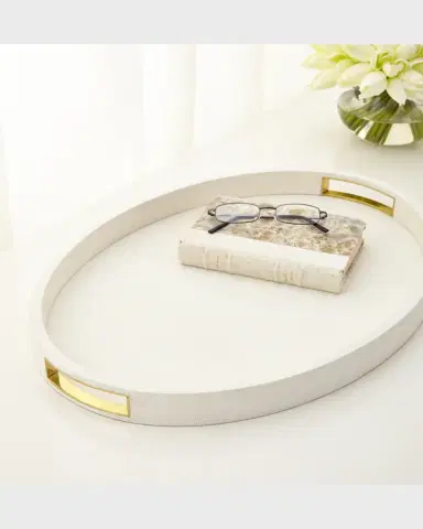 AERIN Modern Faux Shagreen Cocktail Tray | Thumbnail 2