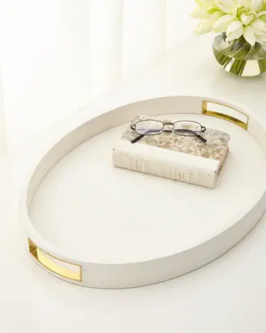 AERIN Modern Faux Shagreen Cocktail Tray | Thumbnail 1