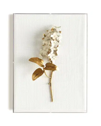 Tommy Mitchell Original Gilded Lilac on White Linen | Thumbnail 2
