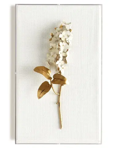 Tommy Mitchell Original Gilded Lilac on White Linen | Thumbnail 1