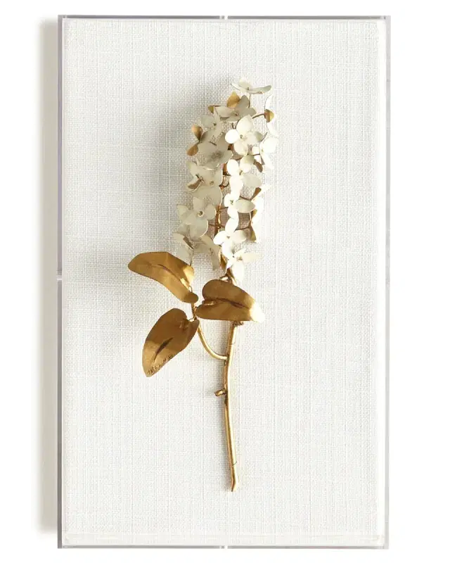 Tommy Mitchell Original Gilded Lilac on White Linen