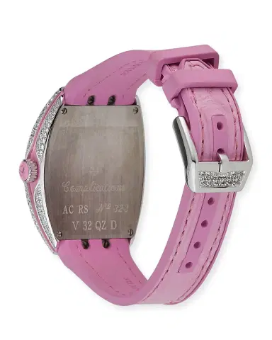 Franck Muller Lady Vanguard Watch with Diamonds & Pink Alligator Strap | Thumbnail 2
