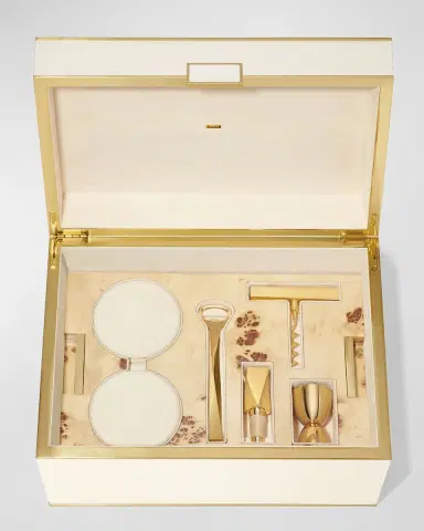 AERIN Classic Faux Shagreen Bar Set | Thumbnail 2