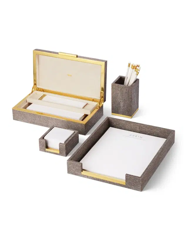 AERIN Faux Shagreen Pencil Cup