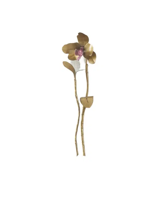 Tommy Mitchell "Gilded and Painted Orchid Study 2" Wall Decor