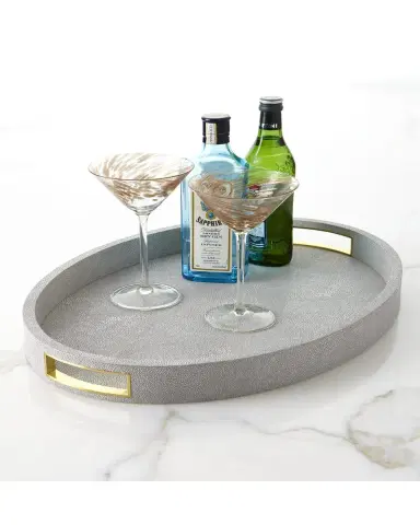 AERIN Modern Faux Shagreen Cocktail Tray | Thumbnail 2