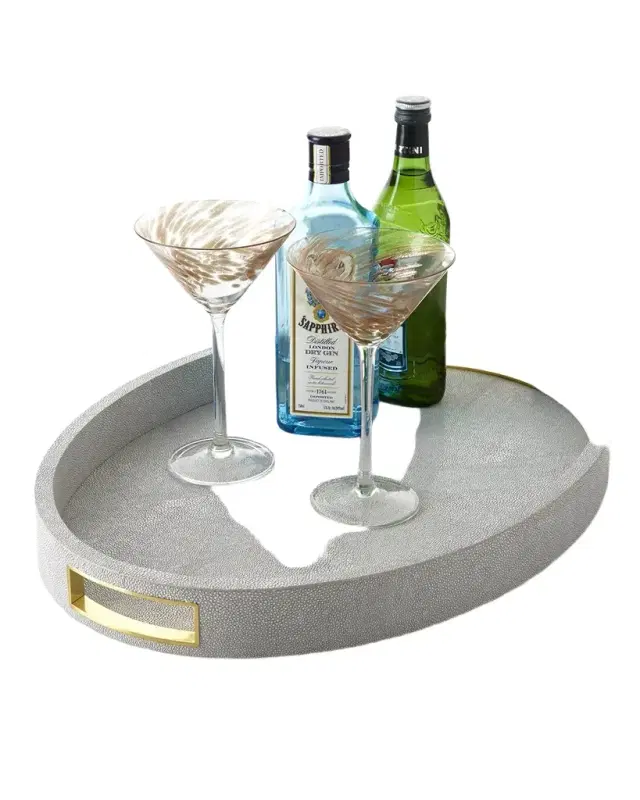 AERIN Modern Faux Shagreen Cocktail Tray