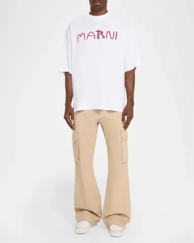 Marni Men's Mending Logo Relaxed Fit T-Shirt | Thumbnail 2 Marni Men's Mending Logo Relaxed Fit T-Shirt | Thumbnail 2