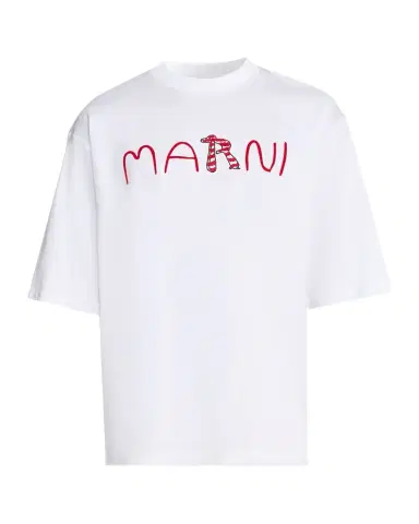 Marni Men's Mending Logo Relaxed Fit T-Shirt | Thumbnail 1 Marni Men's Mending Logo Relaxed Fit T-Shirt | Thumbnail 1