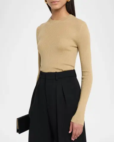 Saint Laurent Rib-Knit Crewneck Sweater | Thumbnail 4