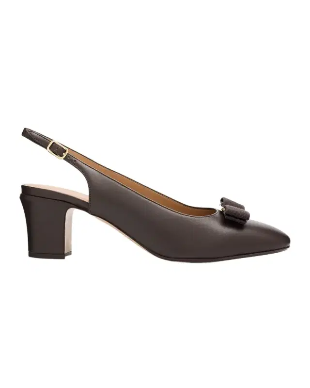 Ferragamo 55mm Vetty Leather Slingback Pumps