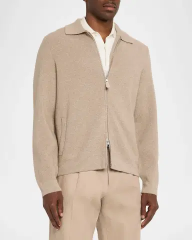 dunhill Men 's Cotton and Cashmere Full-Zip Blouson | Thumbnail 3