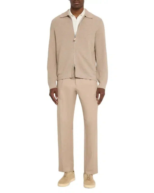 Men 's Cotton and Cashmere Full-Zip Blouson
