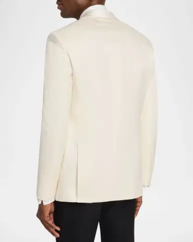 Stefano Ricci Men's Textured Linen Silk-Shawl Lapel Evening Jacket | Thumbnail 2