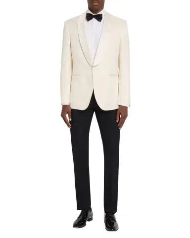 Stefano Ricci Men's Textured Linen Silk-Shawl Lapel Evening Jacket | Thumbnail 1