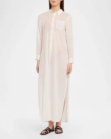 Nili Lotan Mina Cotton Maxi Shirtdress | Thumbnail 4