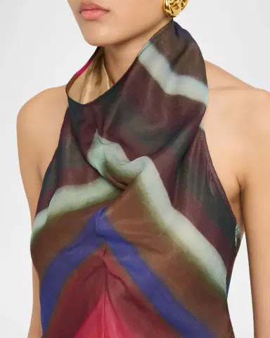 Christopher John Rogers Louie Stripe Cowl Halter Top | Thumbnail 5