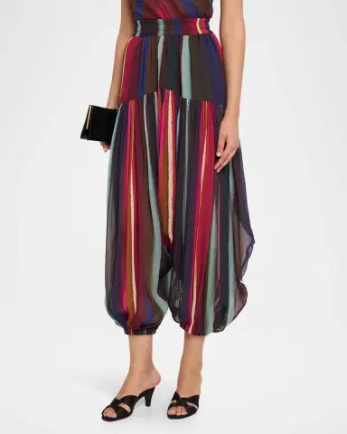 Christopher John Rogers Louie Stripe Plisse Balloon-Leg Pants | Thumbnail 4 Christopher John Rogers Louie Stripe Plisse Balloon-Leg Pants | Thumbnail 4