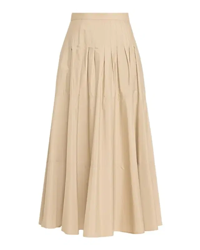 Opera Pleated Cotton Poplin Maxi Skirt