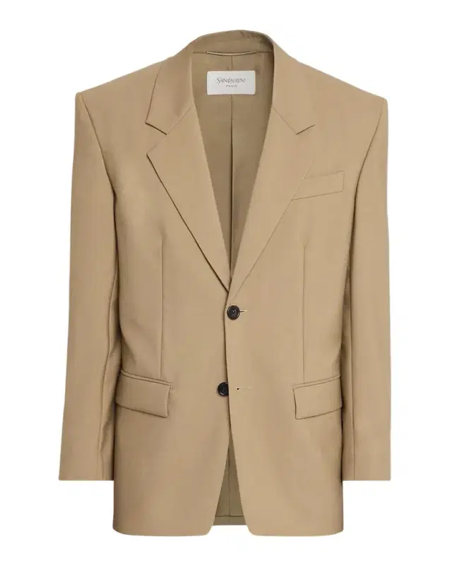 Men 's Wool and Mohair Oversized Two-Button Blazer