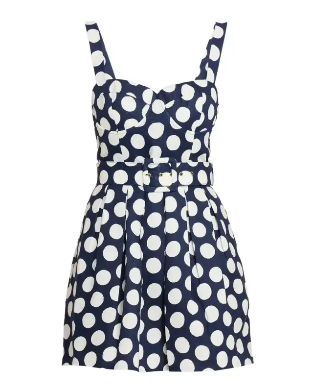 Etna Belted Polka Dot Mini Dress
