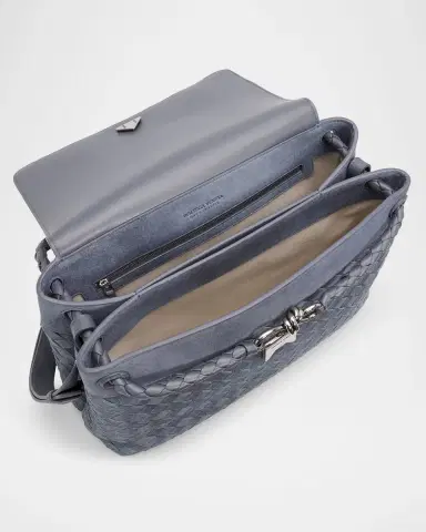 Bottega Veneta Men's Andiamo Intrecciato Suede Messenger Bag | Thumbnail 4 Bottega Veneta Men's Andiamo Intrecciato Suede Messenger Bag | Thumbnail 4